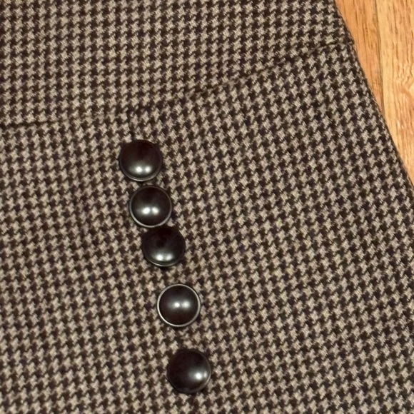 Vintage Talbots Lined Skirt Women's Size 16 Wool Brown Houndstooth A-Line - Picture 4 of 11